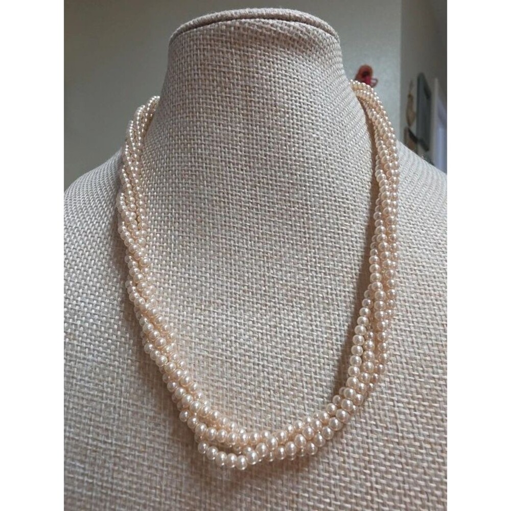 Vintage Marvella Multi Strand Faux Pearl Necklace